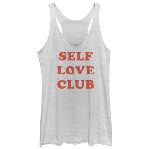 Women's CHIN UP Self Love Club Racerback Tank Top - 1 of 3