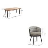 7 PCS Outdoor Dining Set with Acacia Wood Table, Dining Chair with Handwoven Rope and Backrest, Dining Chair with Metal Frame-Coolbibila - 4 of 4