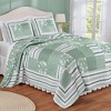 Collections Etc Payton Reversible Floral Stripe Patchwork Oversized Quilt - 2 of 3