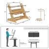 Artloge Bamboo Offices Standing Desk Converter Laptop Compture Standup Desk Riser with 7 Adjustable Levels & Earphone Holder for Home Office - 4 of 4