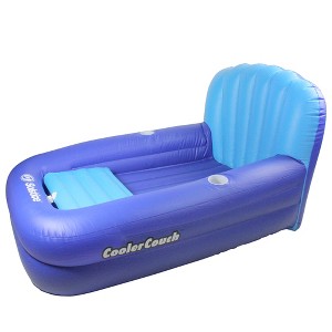 Swim Central Inflatable Swimming Pool Lounger with Ice Cooler - 64" - Blue - 1 of 4
