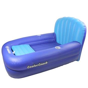 Swim Central Inflatable Swimming Pool Lounger with Ice Cooler - 64" - Blue