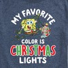 Men's - SpongeBob SquarePants - My Favorite Color Is Christmas Lights Spongebob and Gary Short Sleeve Graphic T-Shirt - 2 of 4
