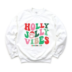 Simply Sage Market S.W.Smiley Holly Jolly Vibes Smile Sweatshirt - 1 of 4