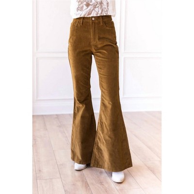Women's The Josephine Tan Corduroy Flare Pants - Grace + Emma 6