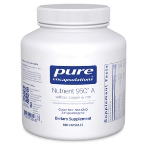 Pure Encapsulations Nutrient 950 A Without Copper & Iron - Hypoallergenic Multi-Vitamin/Mineral Formula for Optimal Health - 180 Capsules - 1 of 4