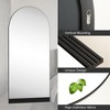 Wooakway 71"H Arched Full Length Mirror with Striped Detail and Wooden Base Brown Finish Floor Standing Mirror for Bedroom Entryway - 4 of 4