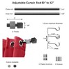 Evideco French Home Goods Adjustable Single Curtain Rod 50"-82" with Crystal-Look Finials and Brackets, Available in Silver or Chrome Finish - 3 of 4