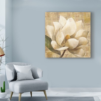 14" x 14" Multicolor Floral Canvas Art with Magnolia Blossom