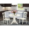 HomeStock 3-Pc Buttermilk and Cherry Solid Wood Top - Dining Room Set - Seats 4 - 2 of 4