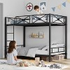 Twin Size Metal Bunk Bed Frame, Industrial Heavy Duty Bunkbeds with Safety Guard Rails and Space-Saving Design, for School Apartment - 3 of 4