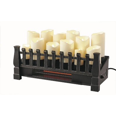 Duraflame 1500 Watt 5200 BTU Electric Infrared Heat Candle Logset Room Space Heater, Black