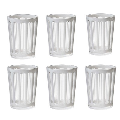 TAG Villa 22 oz White Acrylic Double Old Fashion DOF BPA-Free, Dishwasher Safe, Durable Drinkware Set of 6