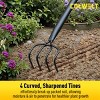 Itopfox 4-Tine Garden Cultivator Rake with Sharp Forged Steel Head, Long Handle Hand Tiller for Digging Loosening Soil Weeding & Aerating in Flower - 3 of 4