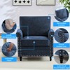 Mjkone Chenille Fabric Modern 3-Seater Sofa Couch/Loveseat Sofa/Single Sofa Armchair  with Rivet Design,Living Room Sofa - 4 of 4