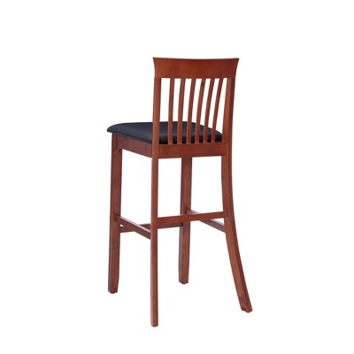 Classic Dark Cherry & Black Faux Leather 31" Craftsman Barstool