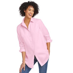 Woman Within Women's Plus Size Perfect Long Sleeve Shirt - 1 of 4