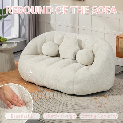 MOONMISS Chenille Bean Bag Chair Lazy Chair Durable Comfort Lounger High Back Bean Bag Chair Couch