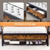 Queen Size Bed Frame with Wooden Headboard - 2 Storage Drawers, Industrial Platform Bed, Heavy Duty Metal Slats, Noise-Free, No Box Spring Needed - 4 of 4