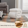 Upholstered Ottoman S-shape Makeup Vanity Stool Footstool, Velvet/Teddy - ModernLuxe - 3 of 4