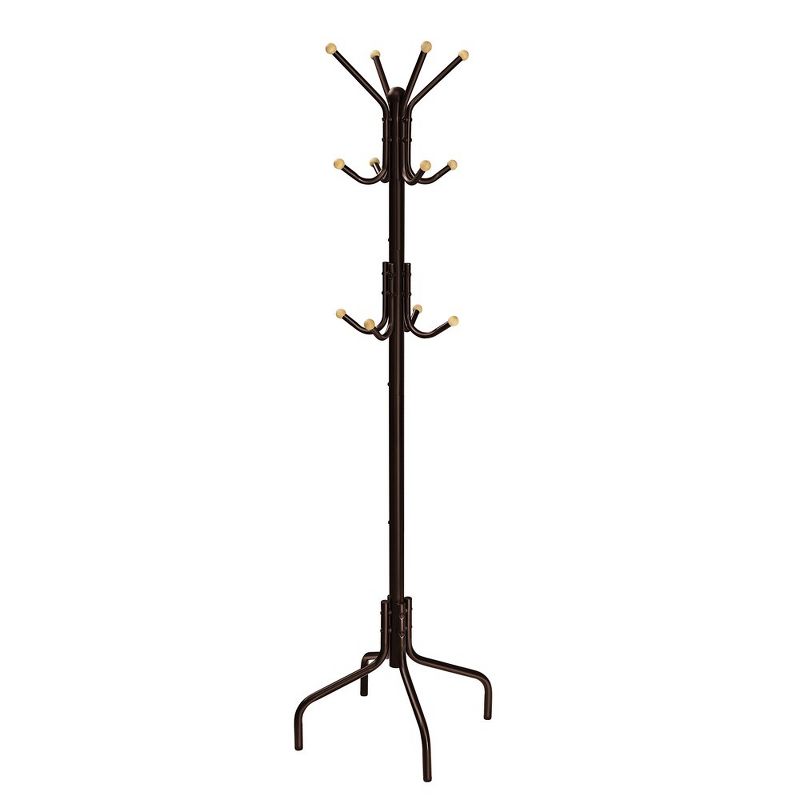 SONGMICS Coat Rack Freestanding, Metal Coat Rack Stand with 12 Hooks and 4 Legs, Coat Tree, Holds Clothes, 2 of 9