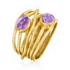 Ross-Simons 1.30 ct. t.w. Amethyst Highway Ring in 18kt Gold Over Sterling - 3 of 4