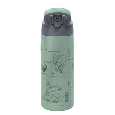 Zak Designs 19oz Jurassic World Stainless Steel Double Wall Vacuum Riverside Water Bottle Green