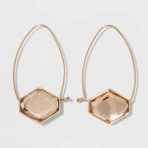 Wire Frame Hexagon Hoop Earrings - A New Day Light Pink, Women