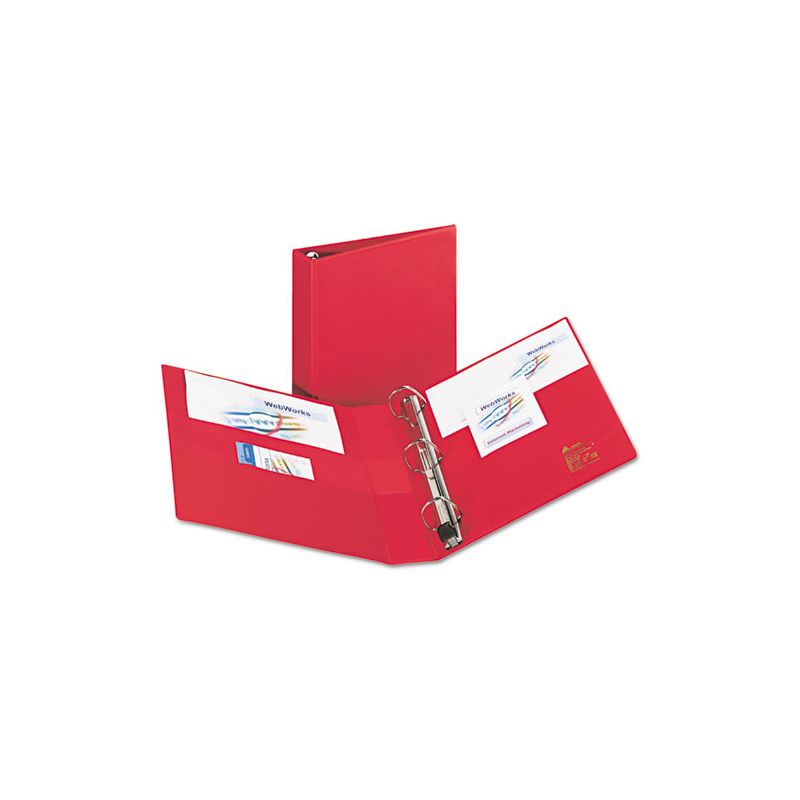 Avery Heavy-Duty Non-View Binder with DuraHinge and One Touch EZD Rings, 3 Rings, 1.5" Capacity, 11 x 8.5, Red, 3 of 8