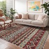 Washable Vintage Boho Striped Area Rug - Non-Slip Non-Shedding Stain Resistant Low Pile Soft Carpet for Living Room Bedroom Home Office - 2 of 4