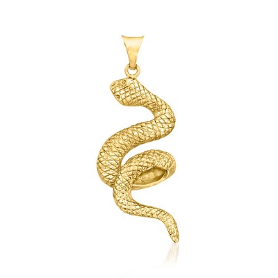 Ross-Simons Italian 18kt Yellow Gold Coiled Snake Pendant Size 2.13