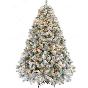 White Christmas Tree, Pre-Lit Christmas Tree with Warm White & Multi-Color Lights, & Foldable Metal Base, Holiday Decoration for Home Party - 1 of 1