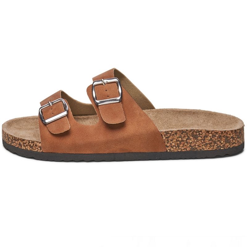 Alpine Swiss Mens Double Strap Casual Slides Flat Sandals, 2 of 6