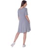 24seven Comfort Apparel Soft Flare T Shirt Dress with Pocket Detail - 3 of 4