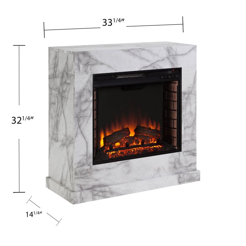 Dridun Faux Marble Fireplace White/Gray - Aiden Lane, 3 of 14