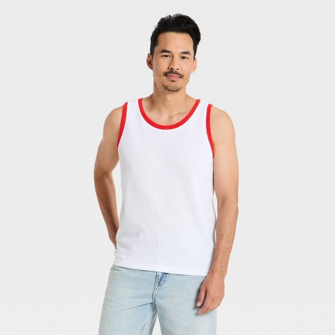 Мужские рубашки Goodfellow & Co Men's Casual Fit Tank Top - Goodfellow & Co™ White/Red M