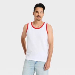 Playera de Tirantes de Ajuste Casual para Hombre - Goodfellow & Co™ Blanca/Roja