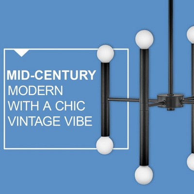 Millie Black 10-Light Mid-Century Modern Chandelier