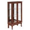 PDTEND 3-Tier Curio Display Storage Cabinet with Glass Doors, Adjustable Shelves & Mirrored Back - 2 of 4