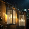 DORESshop 2-Pack Outdoor Black Wall Lights with Glass Shades, 18-Inch, Motion & Light Sensor, E26 Sockets, Non-Integrated Bulbs - 3 of 4