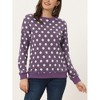 Allegra K Women's Fall Winter Long Sleeve Polka Dots Knitted Pullover Tops - 2 of 4