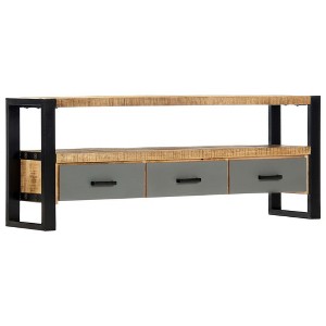 vidaXL TV Stand 51.2"x11.8"x19.7" Solid Wood Mango - 1 of 4