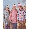 Deux par Deux Girl Printed Jacket Two-Piece Mid-Season Outerwear Set Small White Flowers on Pale Pink and Gray - 4 of 4
