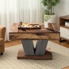 UbMelt Wooden Coffee Table Modern 31.5 Inch Center Table for Living Room,Brown - 4 of 4