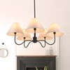 PAKOKULA 5-Light Matte Black Sputnik Chandelier with White Fabric Shade for Living Room Bedroom - 2 of 4