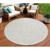 Ivory And Light Gray Geometric Washable Indoor Outdoor Area Rug - 2 of 4