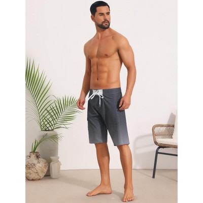 INSPIRE CHIC Men's Summer Colorblock Drawstring Side Pocket Long Board Shorts 36 Dark Gray — фото 5