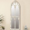LuxenHome Distressed White Wood Cathedral Framed Wall Mirror - 4 of 4