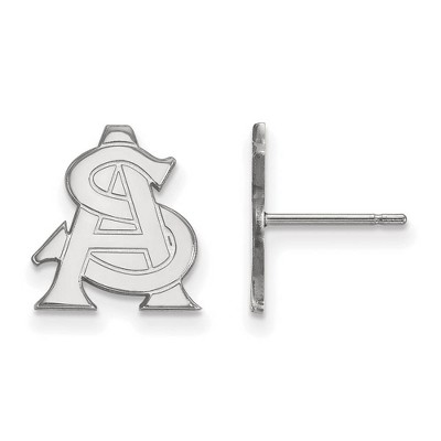 Black Bow Jewelry 14k White Gold Arizona State Sun Devils NCAA Post Earrings