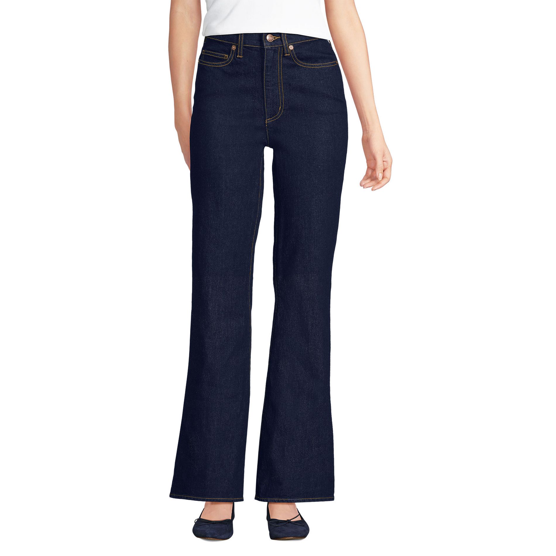 Lands' End Women's Soft Denim High Rise Classic Flare Jeans